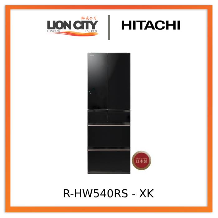 Hitachi R HW540RS XK/XW/XN 416L Multi-Door Refrigerator - Energy Efficient Large Capacity Fridge for Home, Kitchen & Restaurant Use