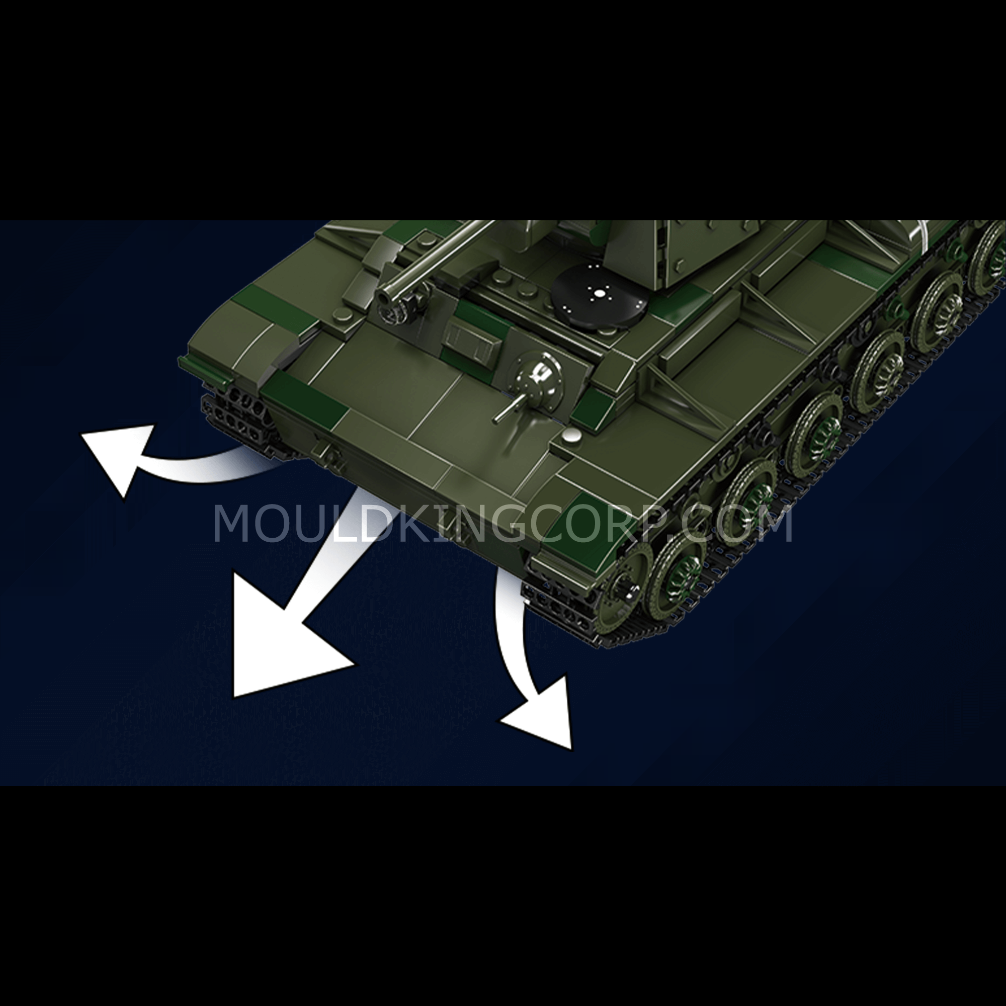 MOULD KING 20025 KV-1 Tank Remote Control Building Blocks Set - 924 PCS Military Model Kit for Adults & Teens | DIY RC Tank Toy for Collectors, Gift, Battle Simulation & Display
