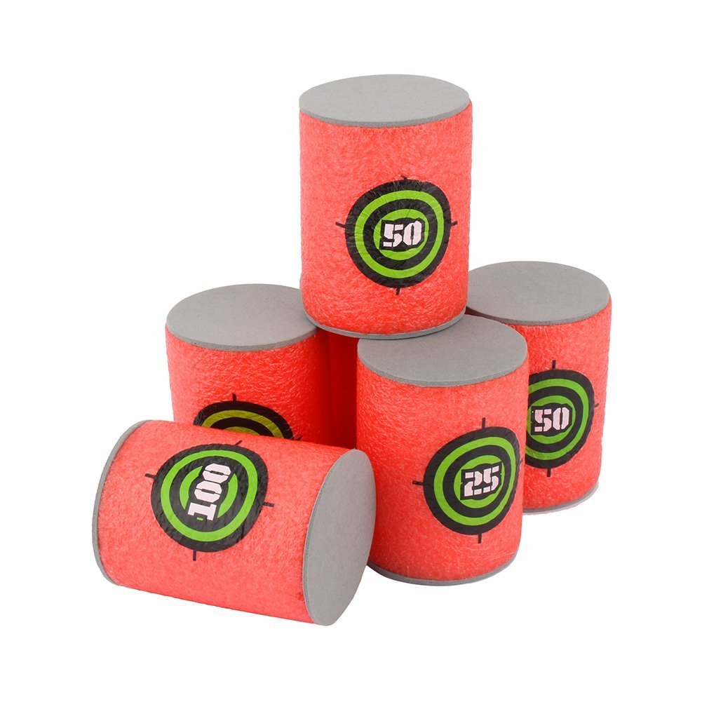 EKIND Foam Can Target - Compatible with Nerf Elite Series Blasters, Dart Shooting Target Game for Kids & Adults - Perfect for Indoor/Outdoor Backyard Battles and Nerf War Parties