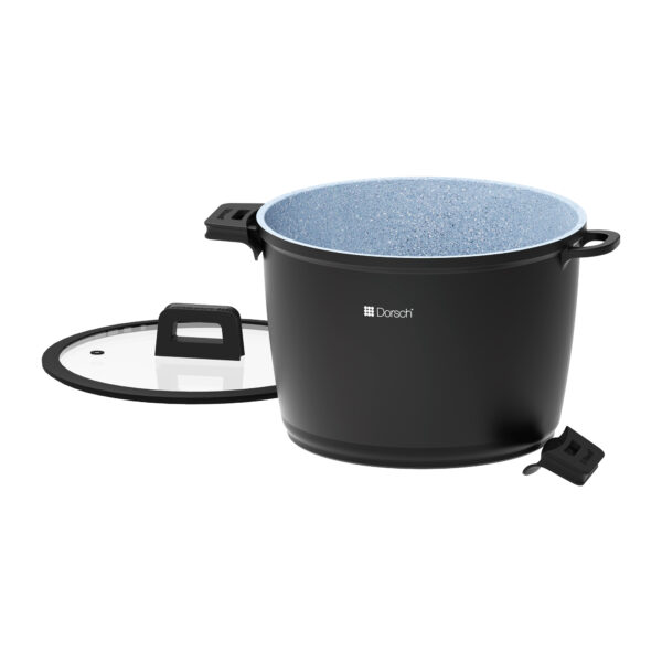 Non-Stick Marble Ceramic Coated 28cm Dorsch Stock Pot - Professional Cookware for Soups, Stews & Pasta | Ideal for Home Chefs & Restaurant Use