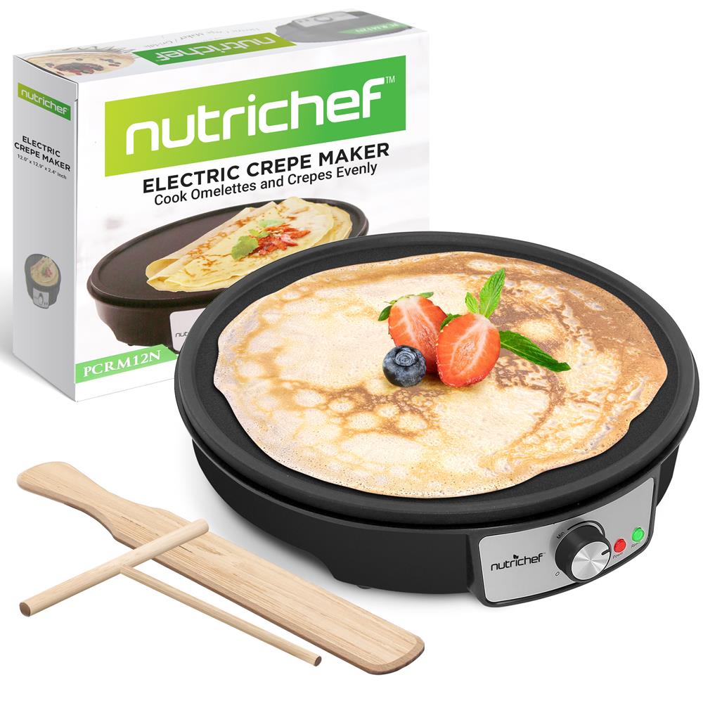 Non-Stick Electric Crepe Maker & Griddle - Perfect for Pancakes, Crepes, Omelets & More - Ideal for Breakfast, Brunch & Family Gatherings