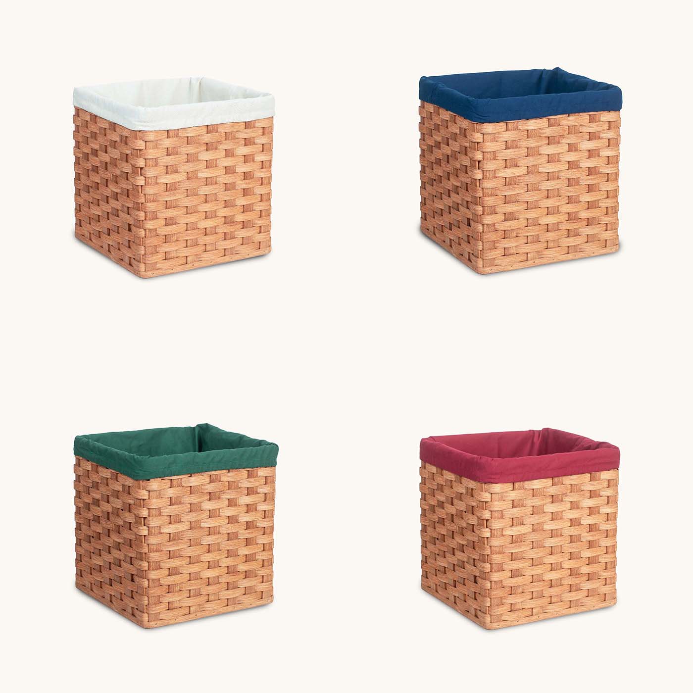 12-Pack Cube Storage Basket Fabric Liners - Washable & Durable Organizer Bins for Shelves, Closet, Nursery, and Office Organization
