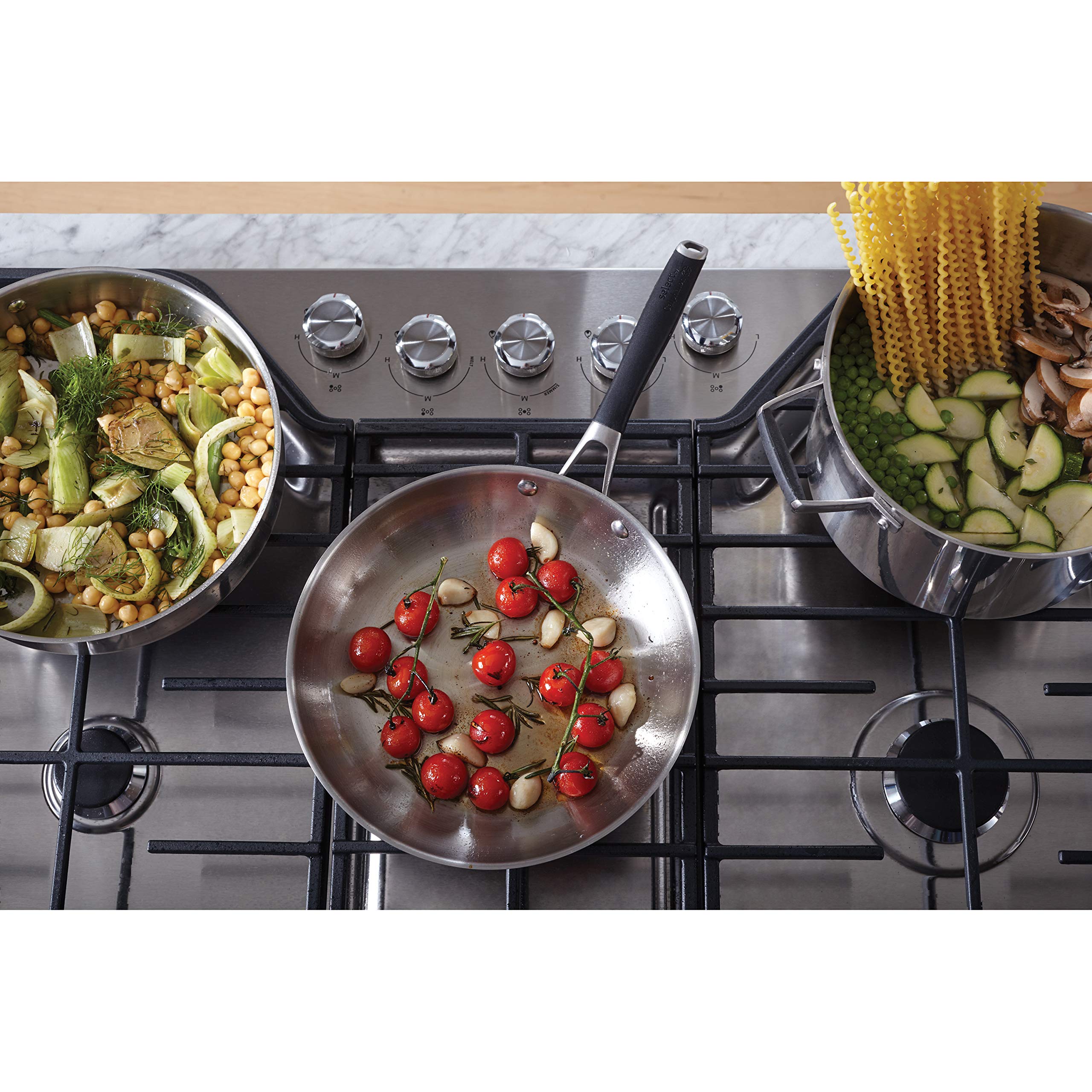 Premium Calphalon Stainless Steel 14-Piece Cookware Set - Professional Grade Pots & Pans for Home Chefs - Perfect for Boiling, Searing, and Everyday Cooking