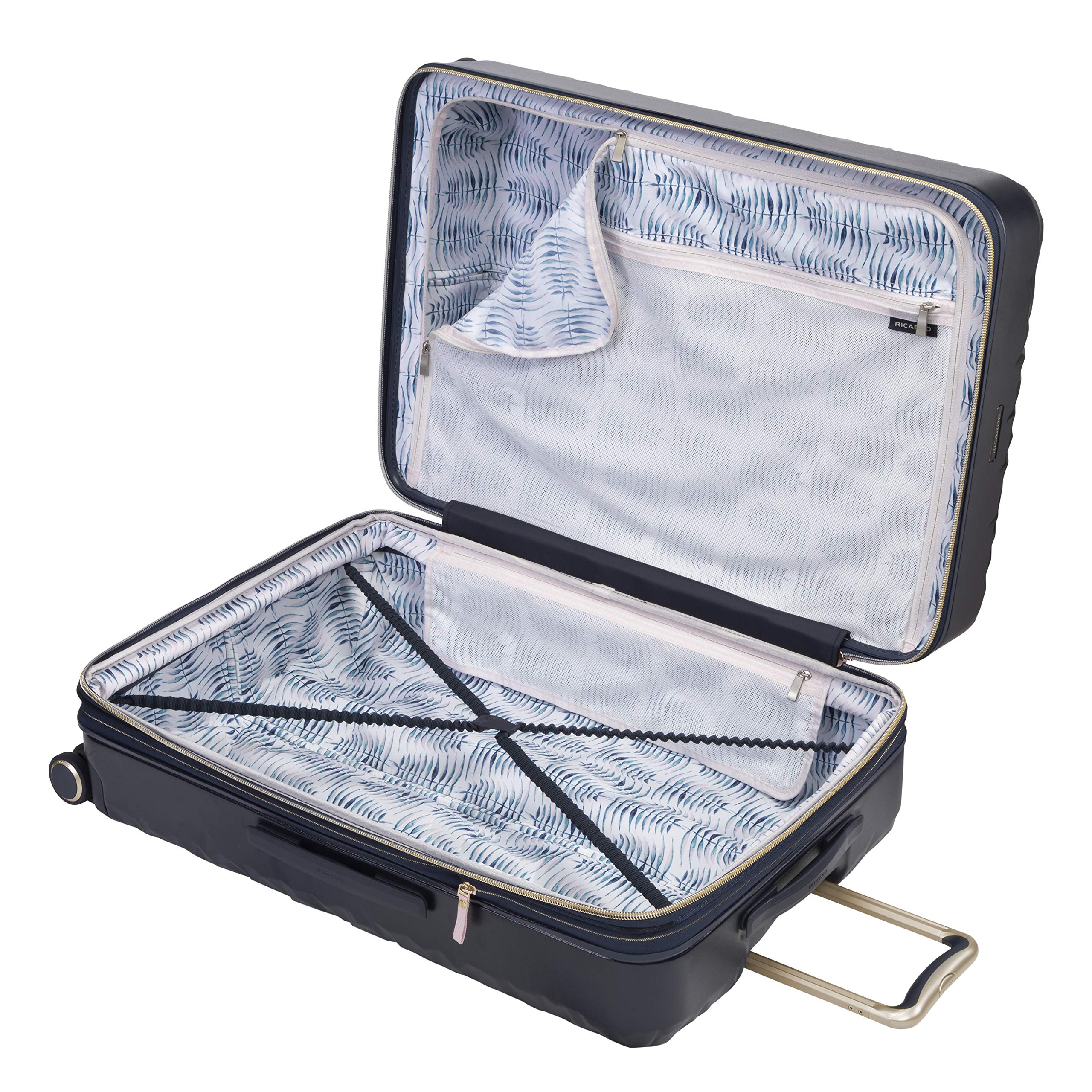 Ricardo Beverly Hills Indio 28-Inch Hardside Luggage - Durable Spinner Suitcase with Compression Strains & Secondary Compartment - Dark Navy - Perfect for International Travel & Check-In Luggage