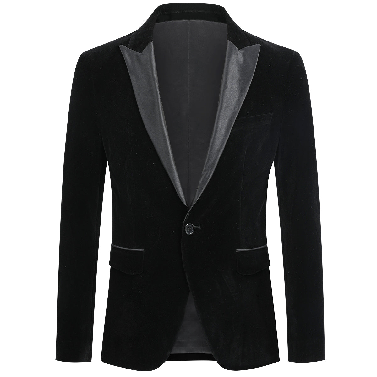 Slim Fit 2 Piece Black Velvet Tuxedo Suit for Men - Formal Wedding, Prom, Evening Gala Outfit
