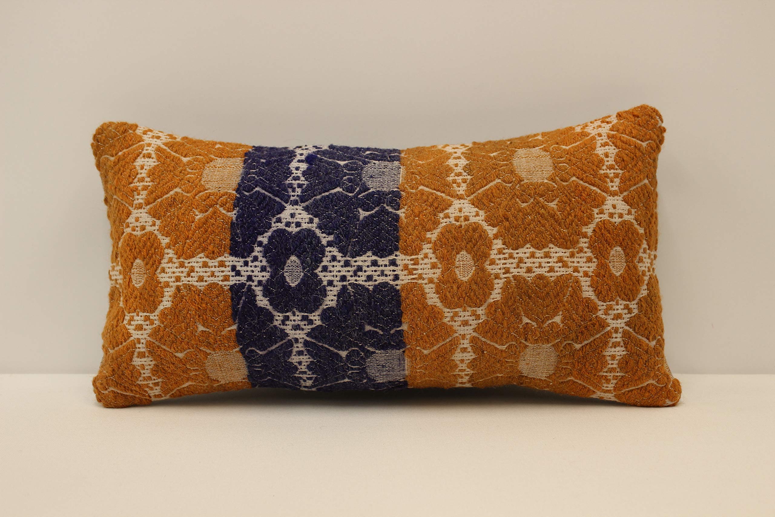 10x20 Inch (25x50 cm) Blue Yellow Red Throw Pillow Cover - Soft Turkish Textile Decorative Cushion for Sofa, Bed, Chair - Modern Home Design Lumbar Pillow for Living Room & Bedroom Decor