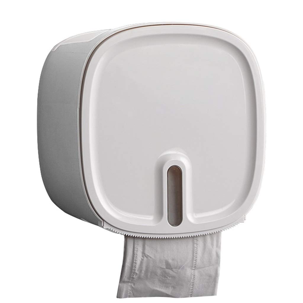 Wall-Mounted Toilet Paper Holder - Plastic Bathroom Roll Paper Towel Storage Box with Free Perforation, Removable Shelf - Perfect for Bathroom, Kitchen, Bedroom, Hotel (White) - Space-Saving Organization for Homes & Commercial Spaces