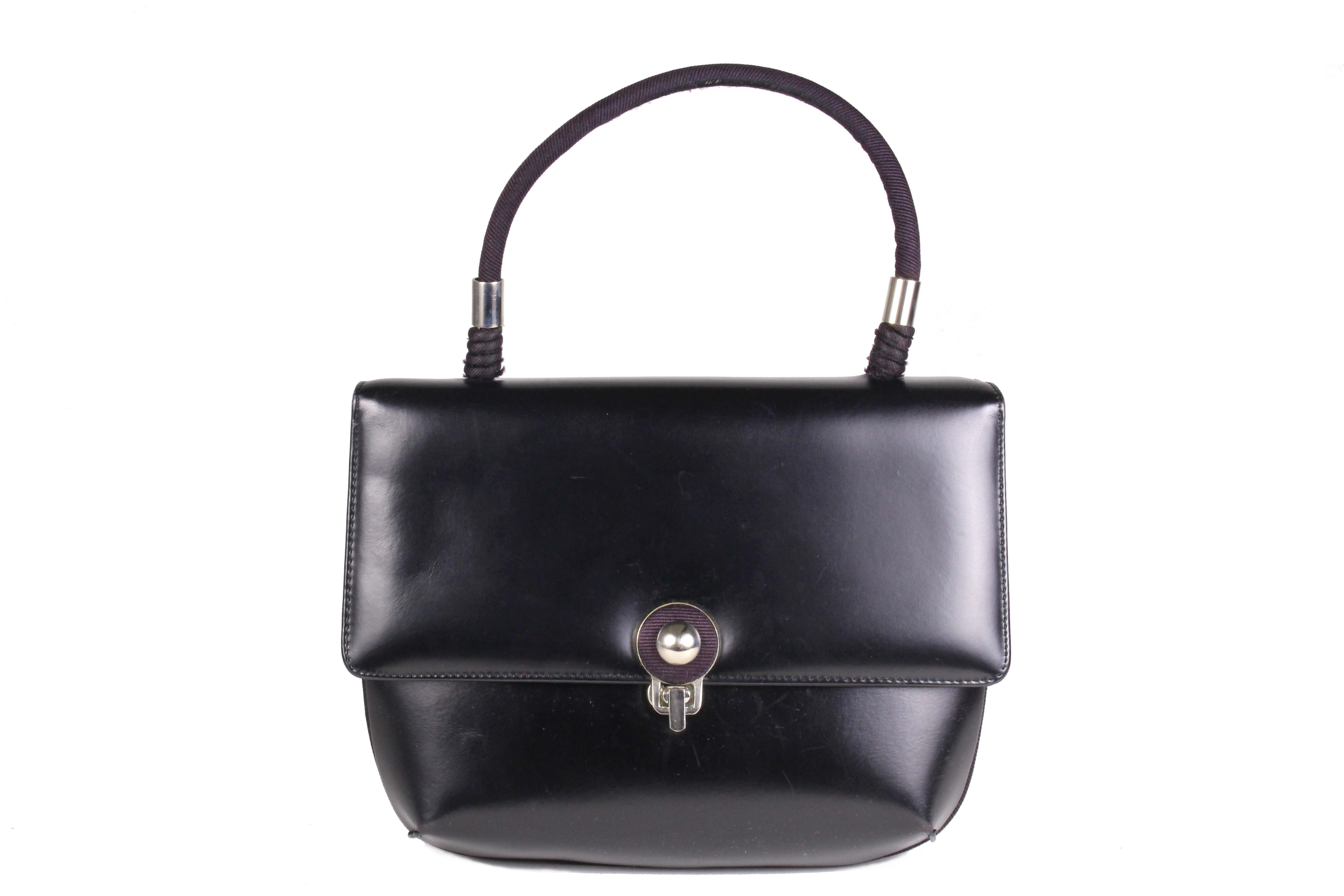 LOEWE Black Leather Handbag for Women | Luxury Designer Crossbody Purse | Perfect for Work, Travel & Evening Events
