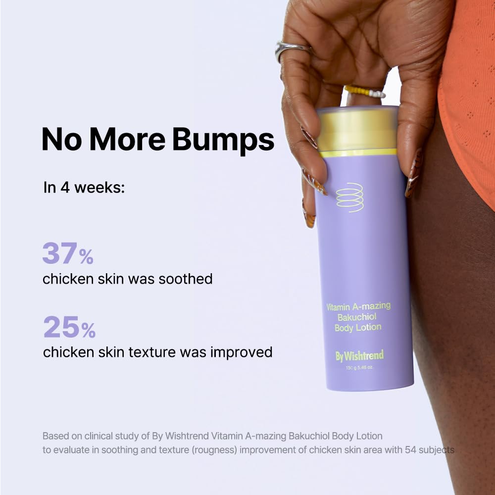 BY WISHTREND Bakuchiol Body Lotion 150g - Korean Moisturizer for Bumpy Skin & Wrinkles - Perfect for Dry Skin Care Routine