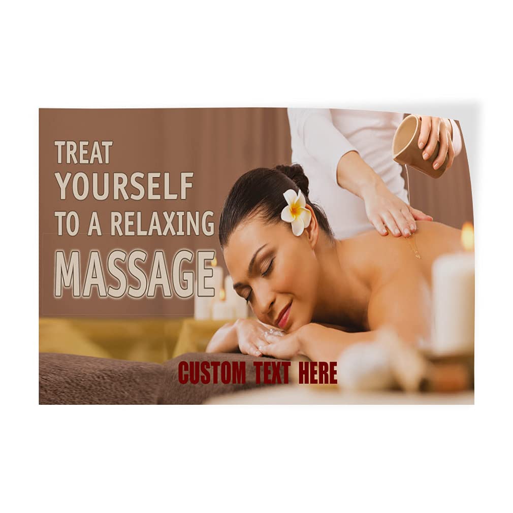 Custom Decal Stickers - Multiple Sizes (36x24 Inches) - Industrial Vinyl Safety Signs & Personalized Labels for Salon & Spa - Perfect for Relaxing Massage Therapy & Business Branding