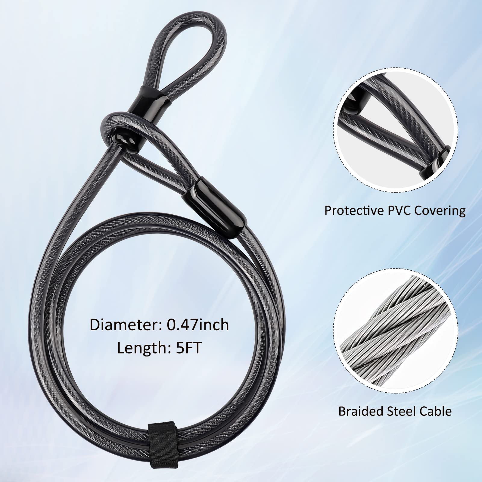 **FIROS Heavy Duty 16mm Bike U Lock - Anti-Theft Bicycle Lock with 5ft Steel Cable & Mounting Bracket - Secure Road Bikes, Mountain Bikes & Commuter Bicycles for Urban & Outdoor Use**