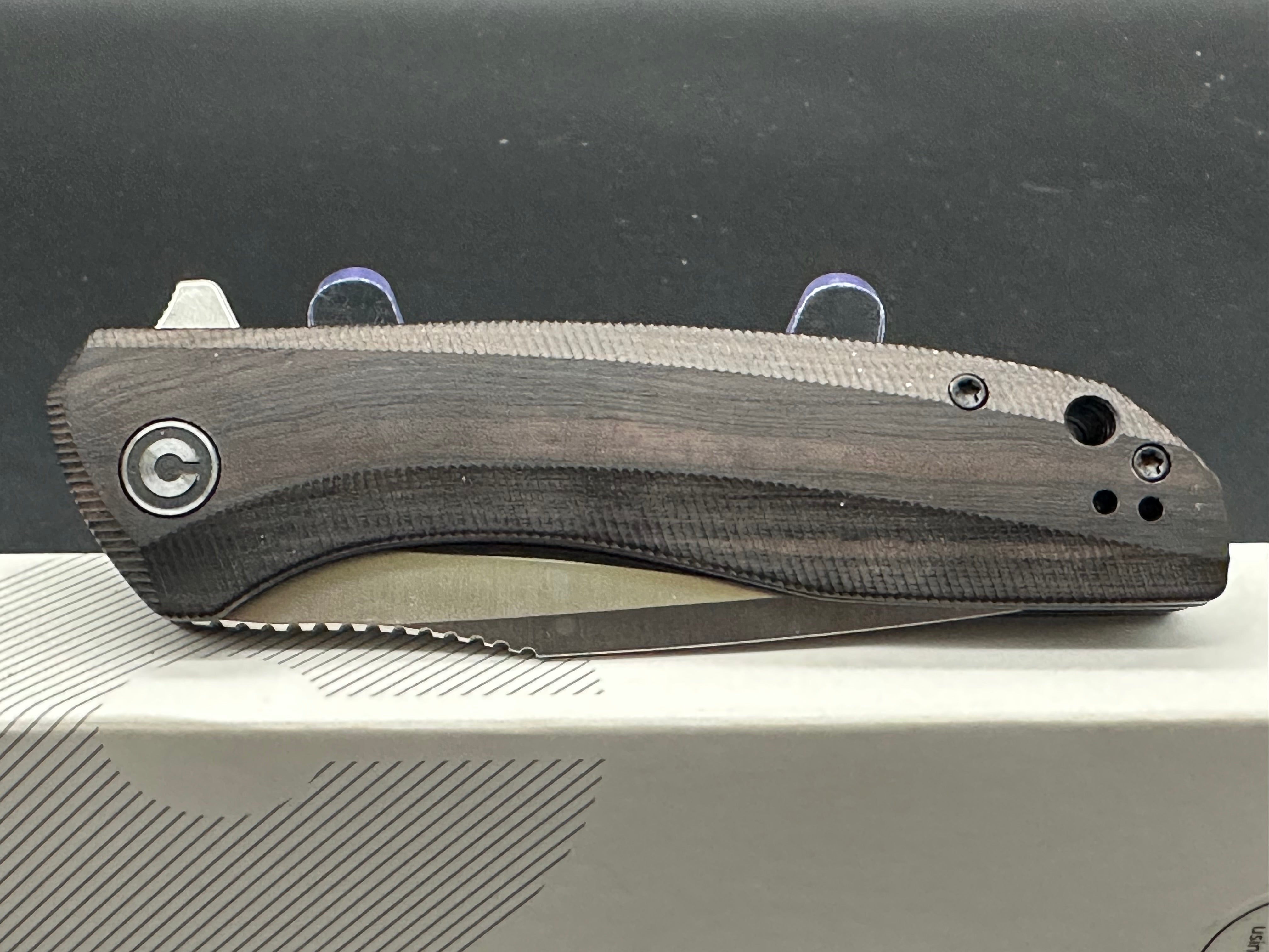 CIVIVI Baklash Flipper Liner Lock Knife with Ebony Wood Handle - EDC Pocket Knife for Outdoor, Camping, Hiking & Everyday Carry