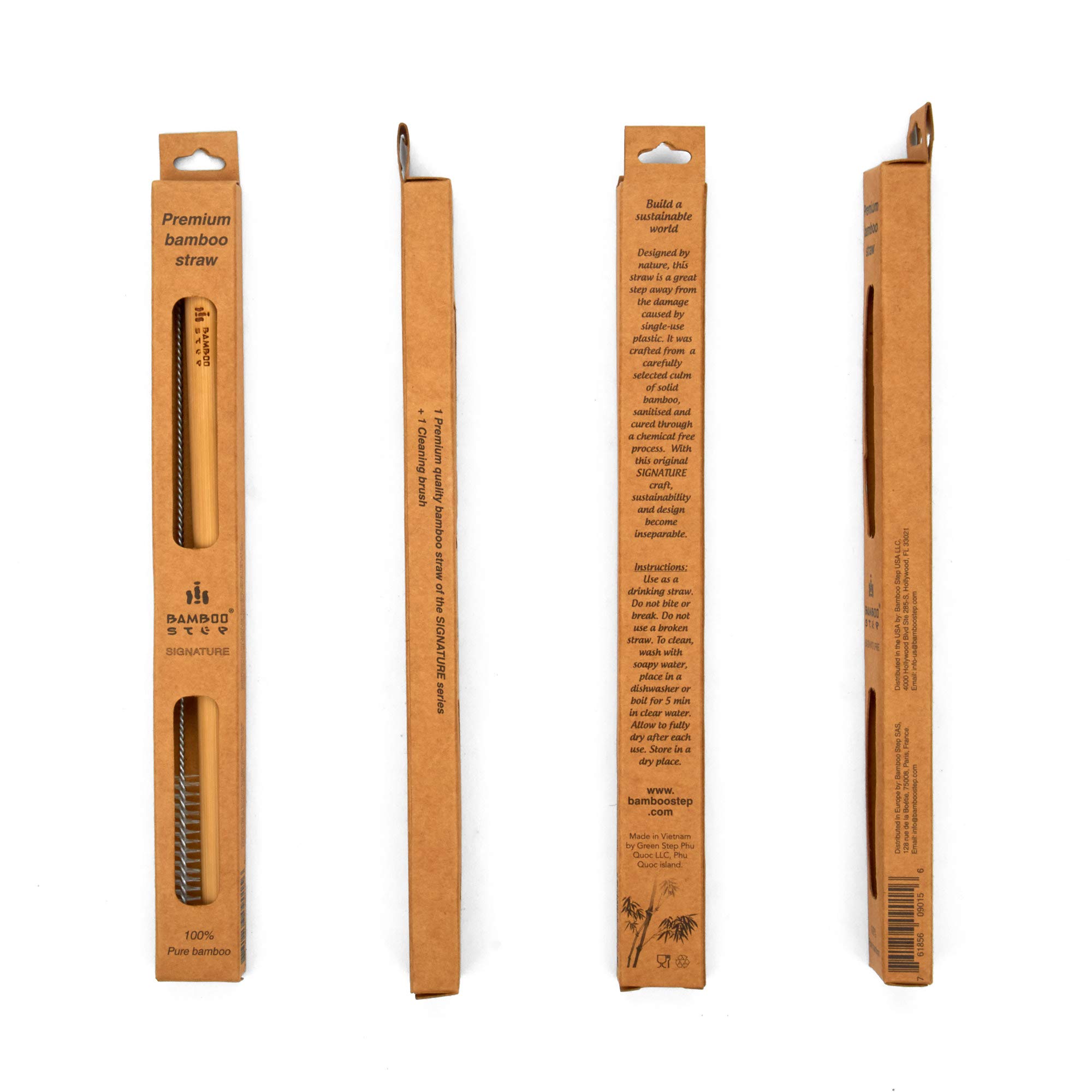3-Pack Bamboo Straws with Brush - Eco-Friendly & Reusable for Drinks & Smoothies