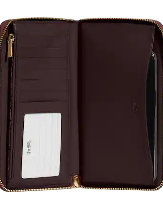 Coach Dempsey Large Phone Wallet - Signature Jacquard with Stripe & Patch - Perfect for Everyday Use, Travel & On-the-Go Essentials
