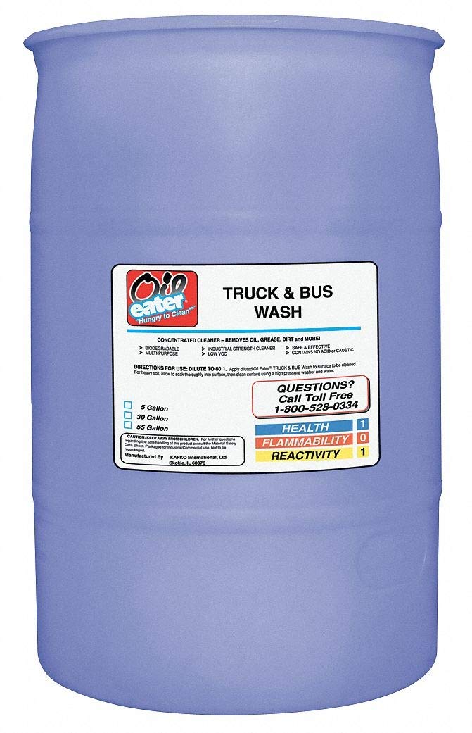 Oil Eater ATW5570004 Fleet Wash Clear 55 Gallon Drum - Heavy-Duty Degreaser for Truck Fleets, Industrial Equipment & Garage Cleaning