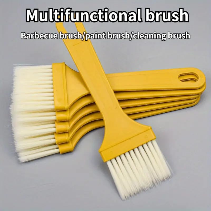 5-Piece Soft Wool Basting Brush Set with Wooden Handle - Perfect for Kitchen, Restaurant, BBQ, Baking & Pancake Making - Ideal for Water-Based Paint, Oil Application & Food Coating - Durable & Versatile Cooking Tool