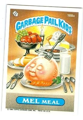 Vintage 1986 Topps Garbage Pail Kids Sticker Trading Card #188A Mel Meal - Rare Collectible for Card Traders & 80s Nostalgia Fans | Perfect for Display, Trading & Pop Culture Collections