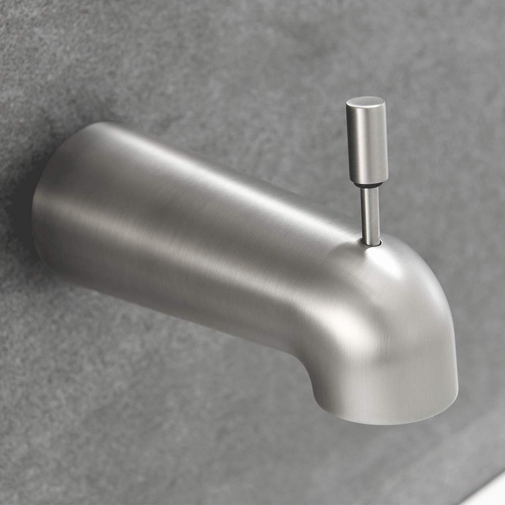Gabrylly Single-Function Tub and Shower Faucet Set - 6 Inch Rain Shower Head with Pressure Balance Valve, Diverter & Trim Kit in Brushed Nickel Finish - Perfect for Bathroom Renovation and Spa-Like Shower Experience