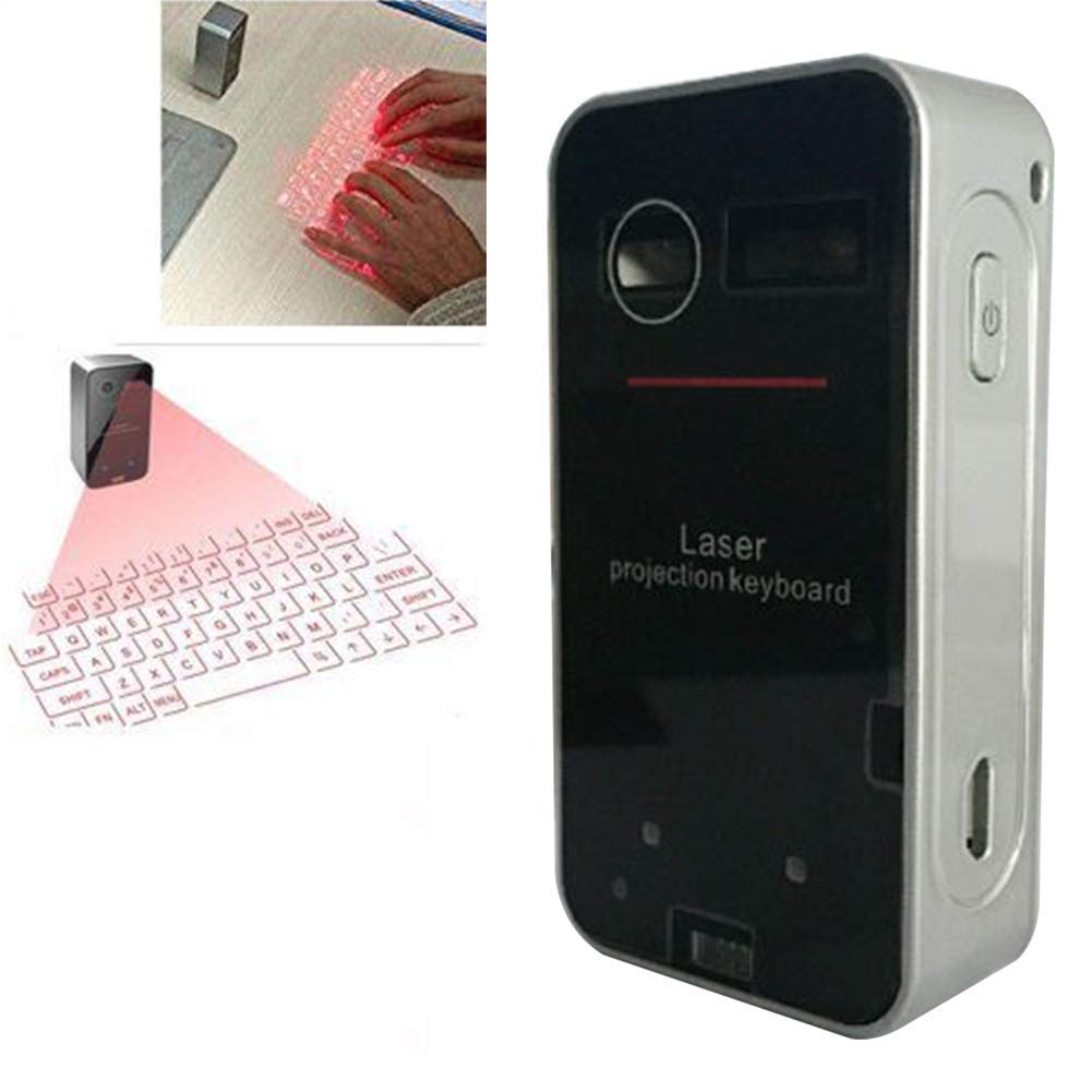 AGS Laser Projection Bluetooth Virtual Keyboard & Mouse - Wireless Touchpad for iPhone, iPad, Smartphone & Tablets | Portable Office & Travel Gadget for Typing Anywhere