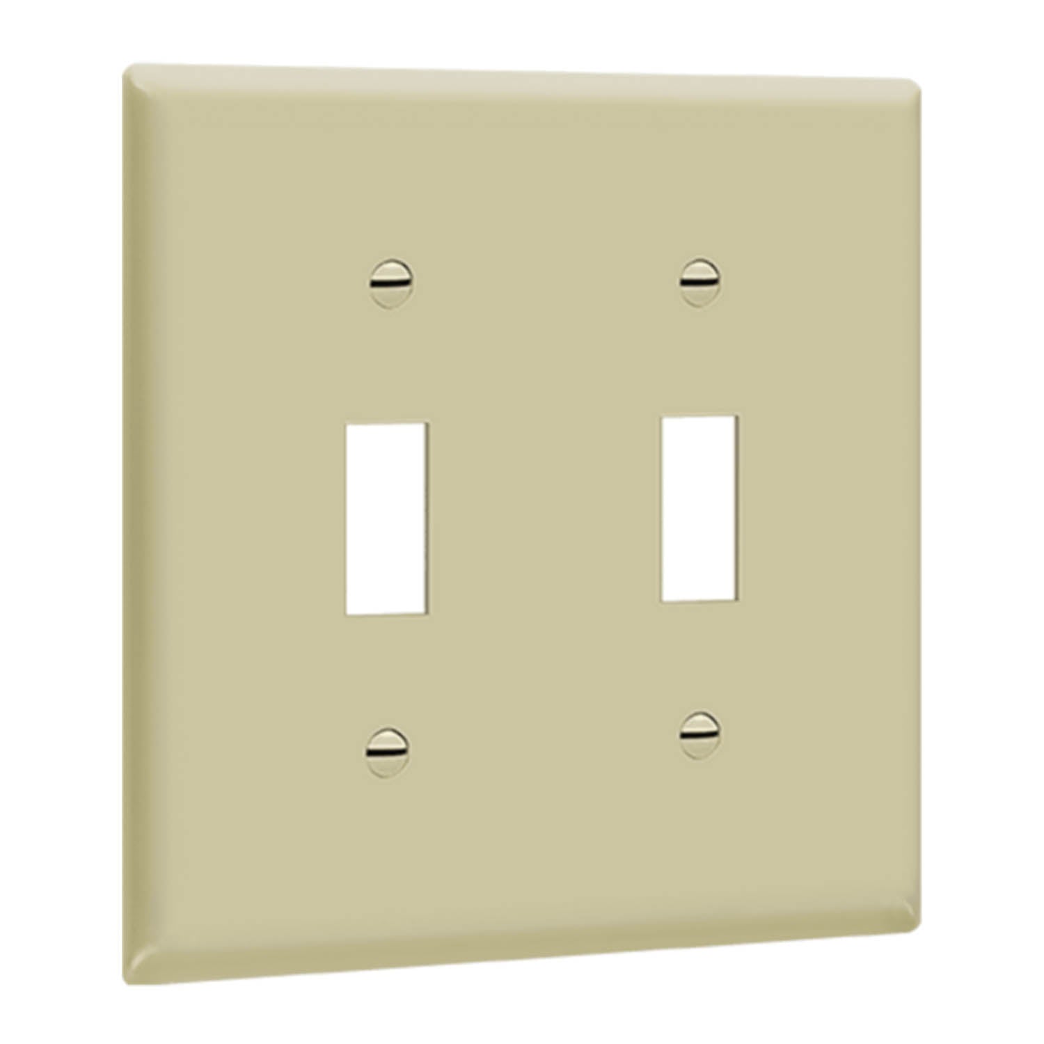 2 Gang Toggle Light Switch Cover Plate - Durable Ivory Wall Plate for Home & Office - Perfect for Bedrooms, Living Rooms & Hallways