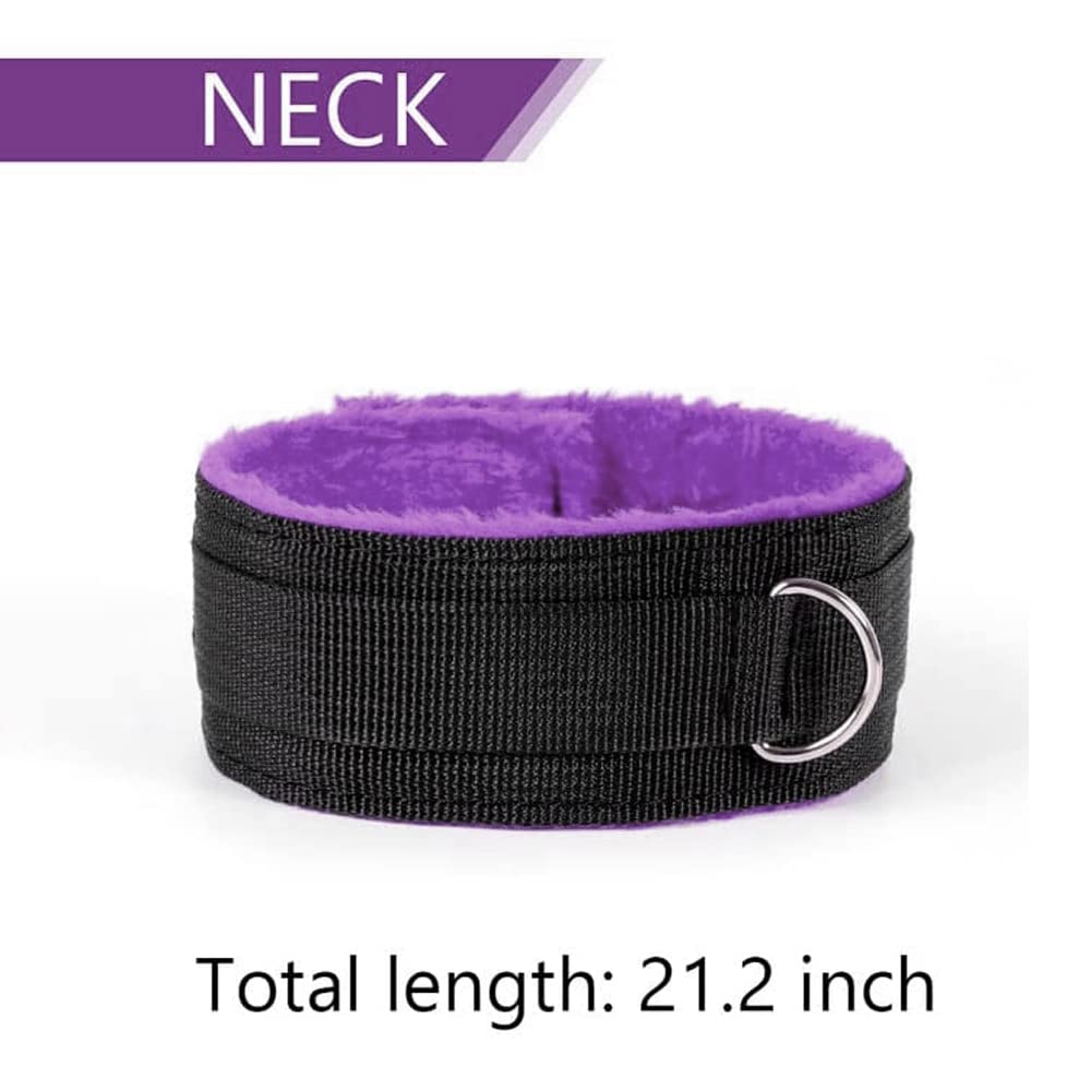 BDSM Bondage Kit - Adjustable Handcuffs, Collar, Ankle Cuffs, Blindfold & Feather Tickler for Couples - 32-Piece Adult Sex Toy Set (Purple) - Perfect for Spicing Up Bedroom Play & Roleplay Scenes