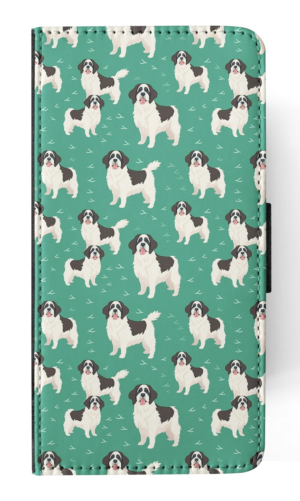 Cute Saint Bernard Puppy Dog Pattern Faux Leather Flip Wallet Phone Case for Apple iPhone 11 Pro - Perfect for Pet Lovers & Everyday Use