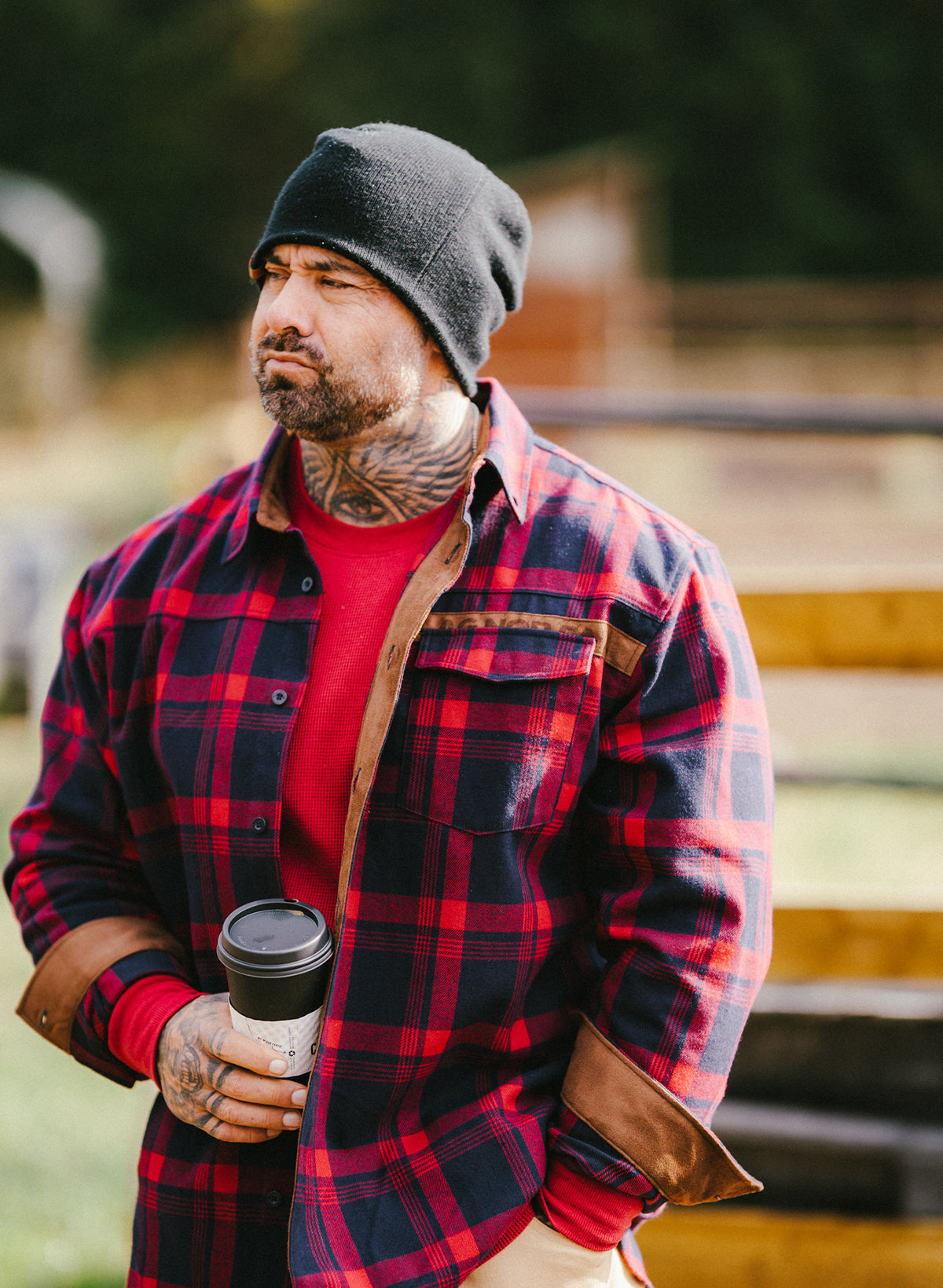 Men's Forever Flannel Shirt - Classic Red Plaid for Casual & Outdoor Wear - Perfect for Fall, Winter & Layering