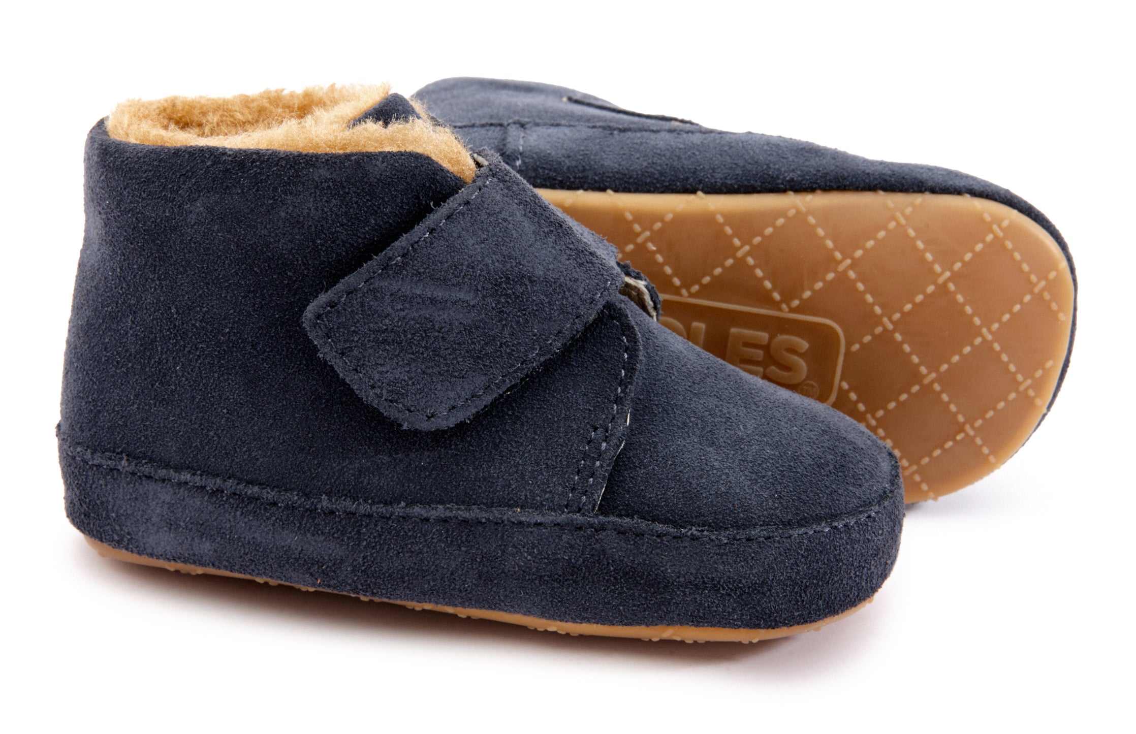Old Soles 0044R Shloofy Sneaker Booties for Boys & Girls - Navy Suede Comfort Shoes for Toddlers | Perfect for Playtime, School & Outdoor Activities