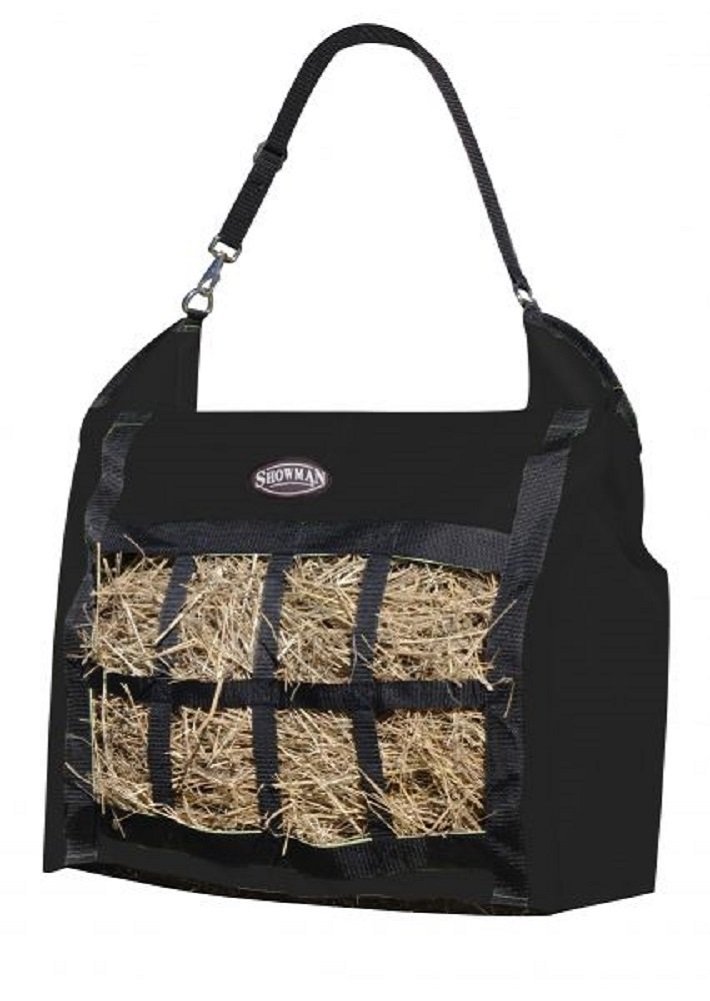 Showman Heavy Duty Nylon Slow Feed Hay Tote Bag - Durable, Easy to Fill & Carry for Horses, Livestock & Farm Use - Perfect for Stable, Pasture & Travel Feeding