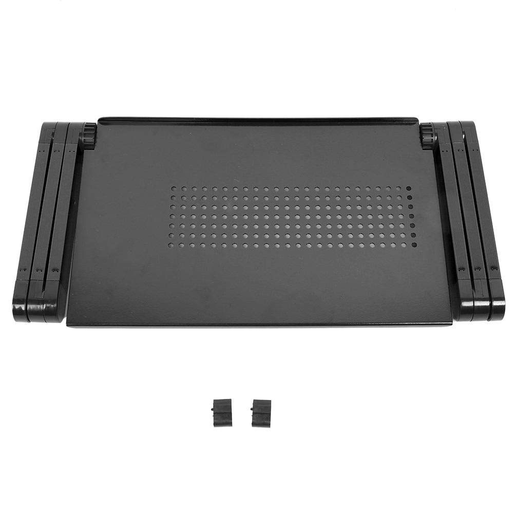 TOPINCN Adjustable Aluminum Alloy Laptop Desk Stand - Portable Computer Table for Bed, Sofa & Office Use (Black)