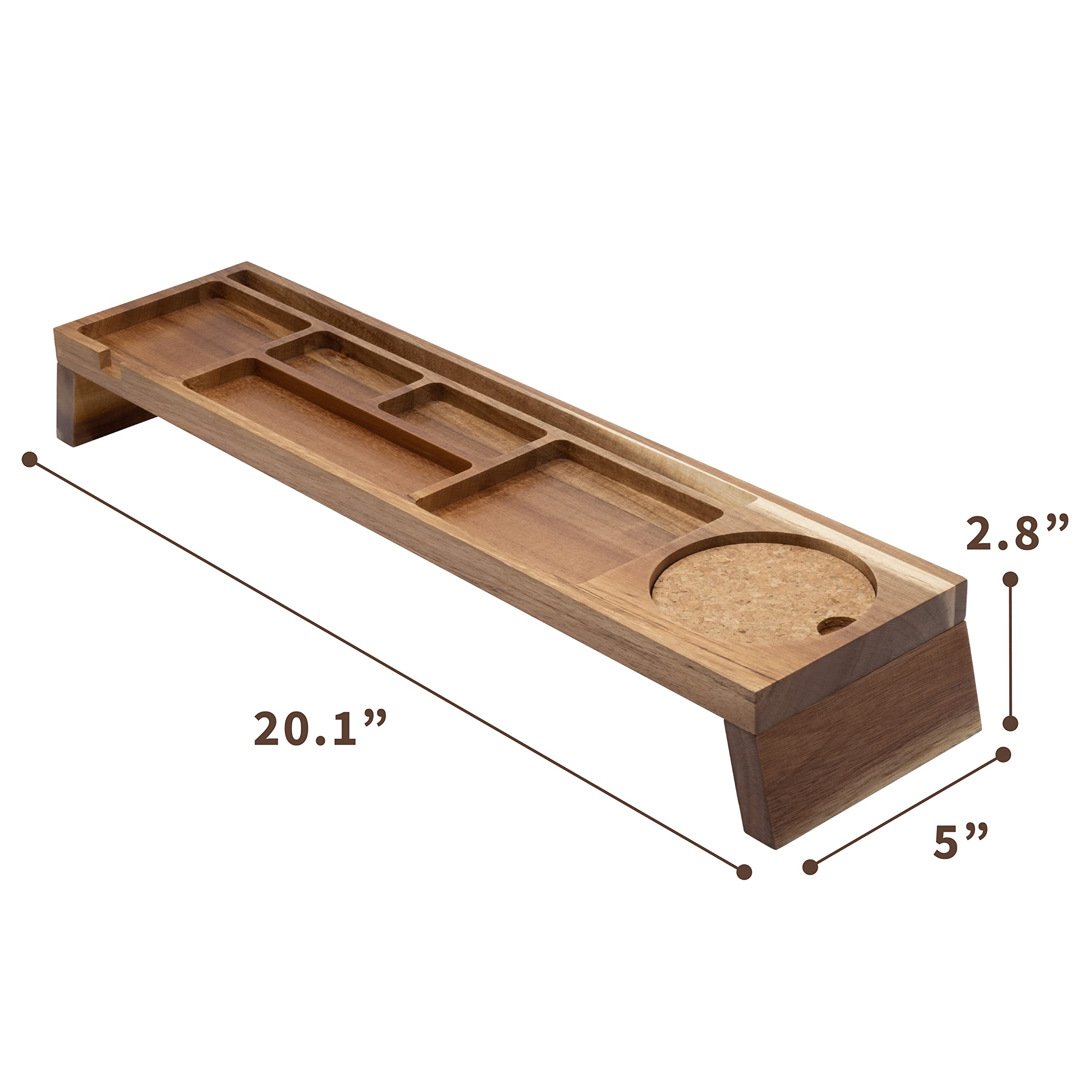 Premium Natural Wood Desk Organizer with Multi-Compartment Storage - Handcrafted Wooden Office Organizer for Home & Workspace - Desktop Pencil Holder & Stationery Tray - Perfect for Office, Study, and Craft Room Organization