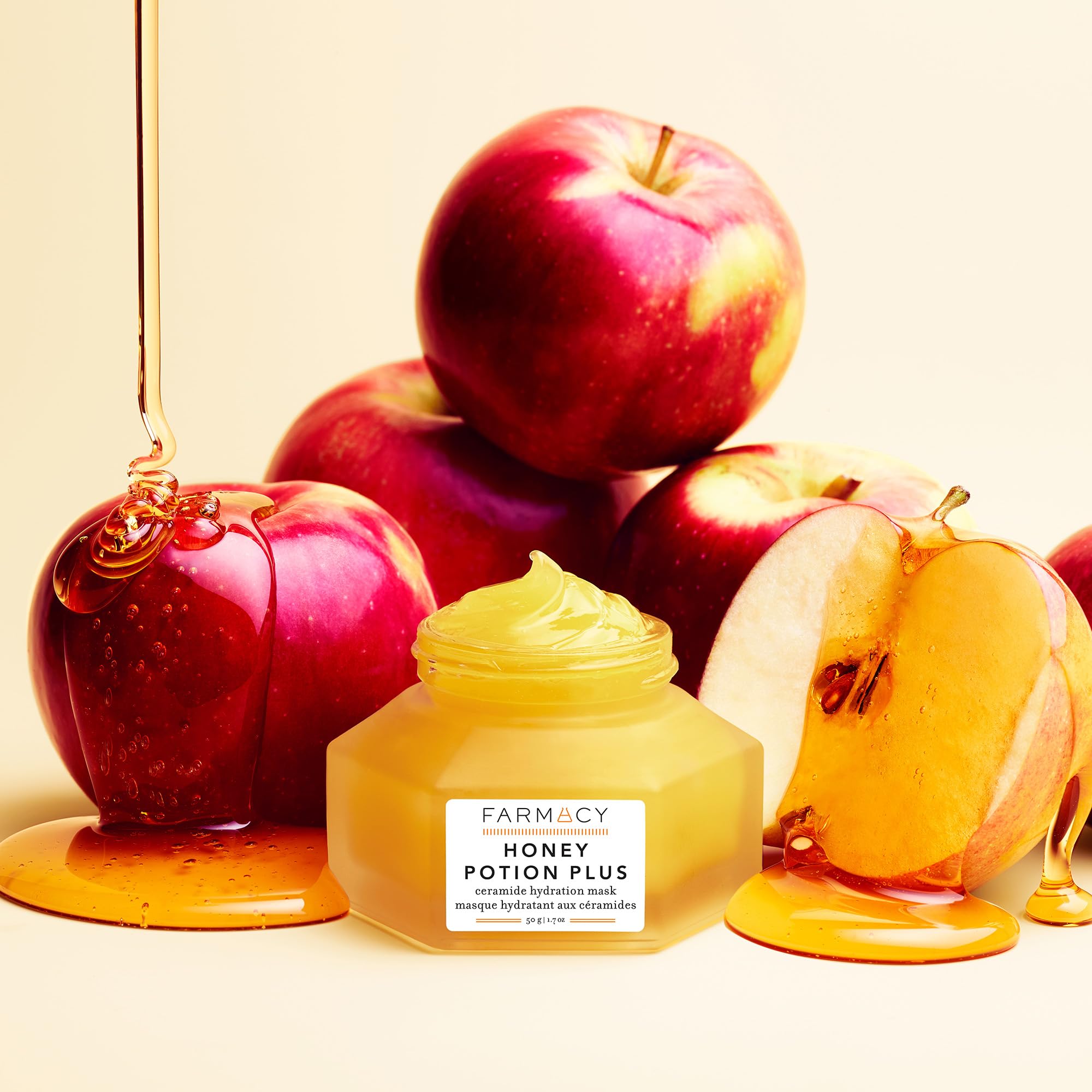 Farmacy Honey Potion Plus Face Mask - Antioxidant Rich Hydrating & Moisturizing Facial Treatment with Natural Ingredients (1.7 Oz) - Perfect for Dry Skin Care & Nighttime Skincare Routine