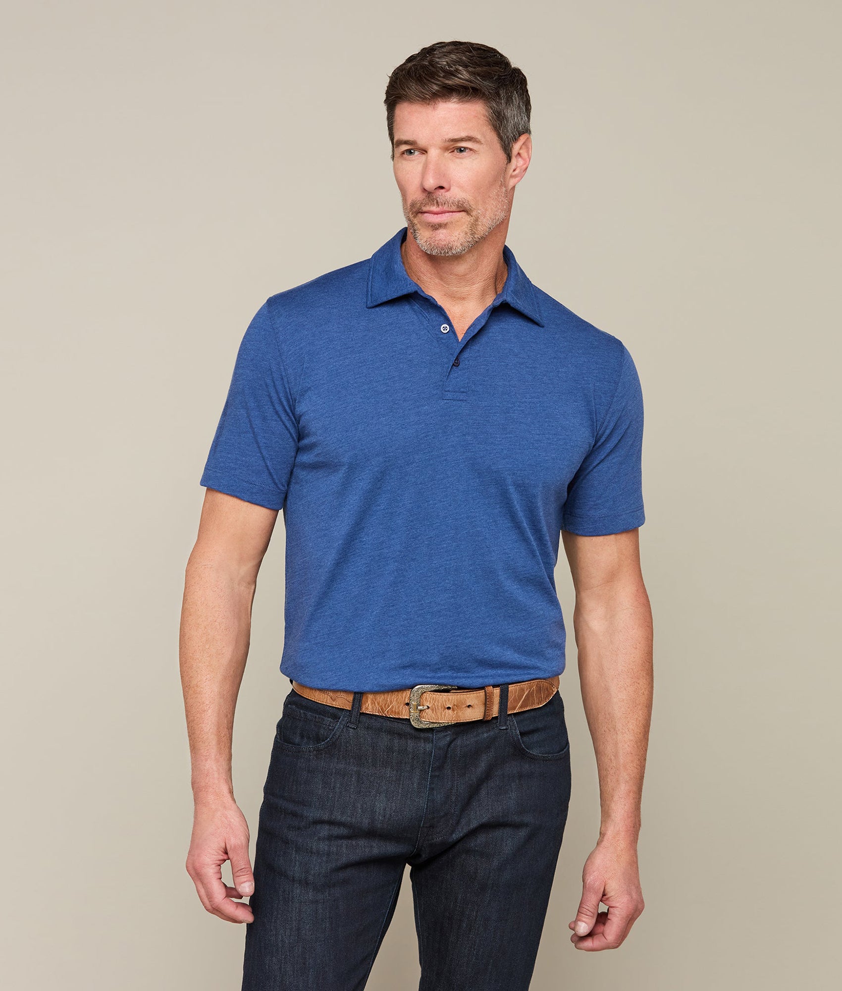 Lucchese Men's Pima Cotton Blend Polo Shirt - Comfortable & Breathable Casual Wear for Golf, Business & Outdoor Activities