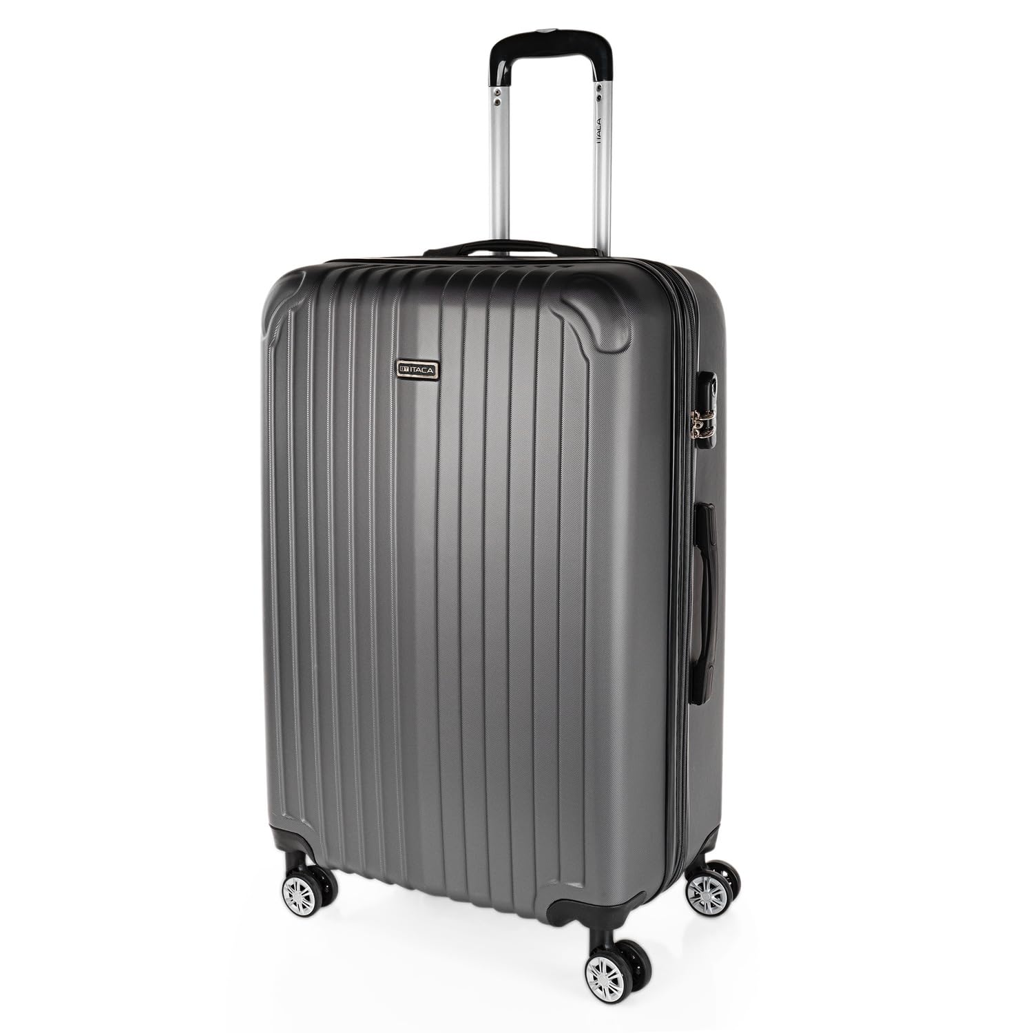ITACA 76cm Anthracite Hardshell Suitcase - Lightweight, Durable Luggage for Travel, Business Trips & Vacations
