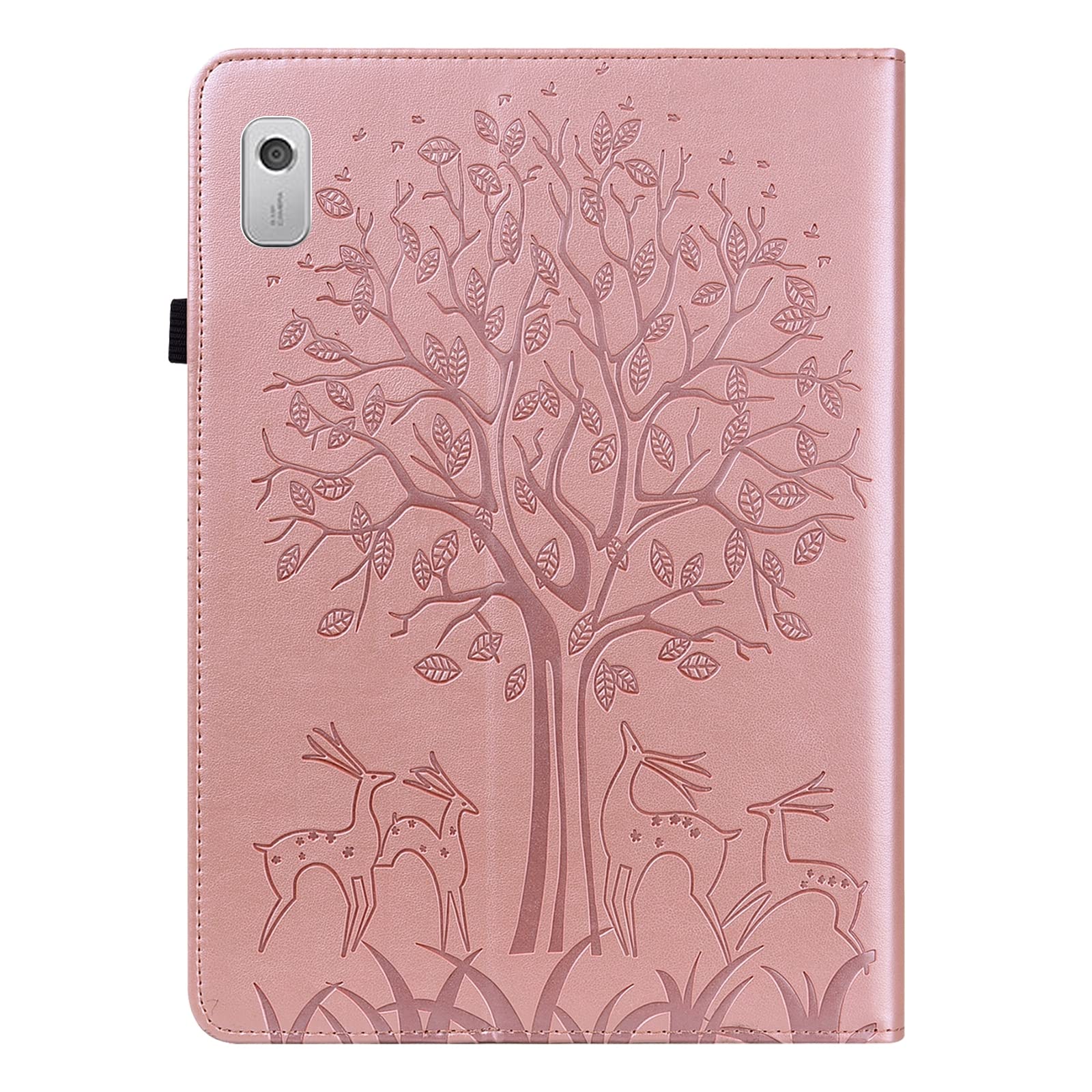 Lenovo Tab M9 Leather Tablet Case with Tree & Deer Embossed Design - Perfect for Work, Travel, and Home Use