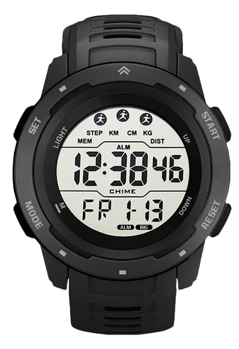 Men's Digital Sports Watch - Waterproof, LED, Alarm for Outdoor Activities