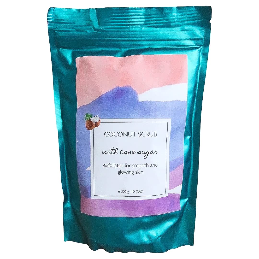Organic Coconut Body Scrub for Dry Skin - Natural Exfoliator & Moisturizer with Coconut Oil & Shea Butter - Perfect for Spa Day & At-Home Self Care Routine