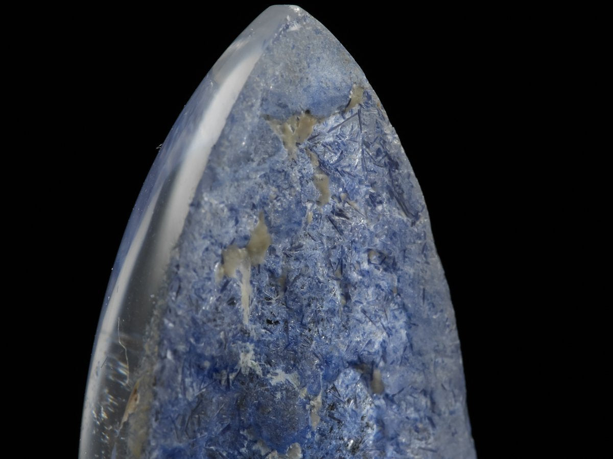 DUMORTIERITE Acicular in QUARTZ Teardrop Cabochon Gemstone - Natural Healing Crystal for Jewelry Making, Wire Wrapping & Energy Work - Perfect for Pendants, Rings & Spiritual Practices