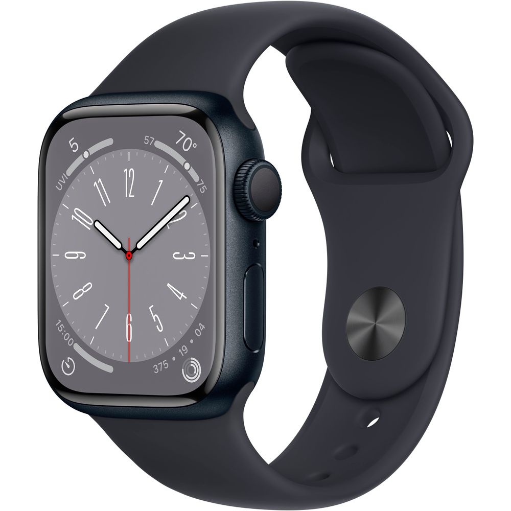 Apple Watch Series 8 (Gen 8) 41mm Midnight Aluminum Case with Midnight Sport Band - MNU83LL/A - Perfect for Fitness Tracking, Workouts & Everyday Wear