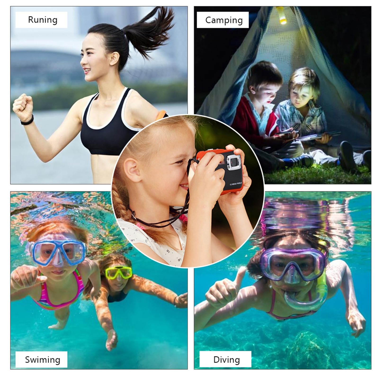 Beufee Waterproof Action Camera - 4K HD Underwater Digital Camera for Swimming, Diving, Snorkeling & Outdoor Sports | Compact & Lightweight Camcorder for Adventure Enthusiasts