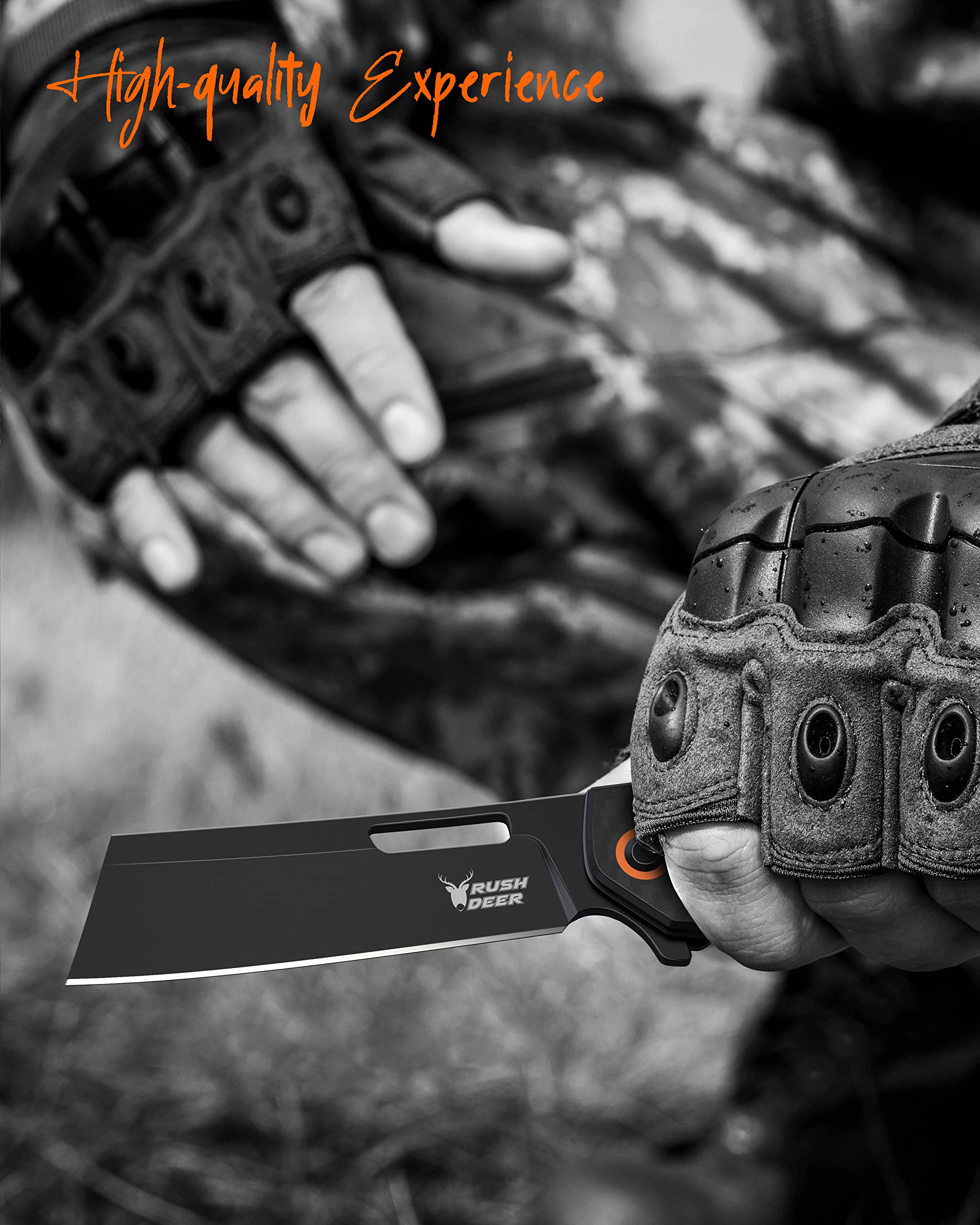 Premium D2 Steel Folding Pocket Knife with Carbon Fiber Handle - EDC Utility Knife for Hiking, Camping, Fishing & Outdoor Work - Perfect Gift for Men, Women, Dad, Husband & Boyfriend - Compact Tactical Knife for Everyday Carry, Survival & Adventure Activities
