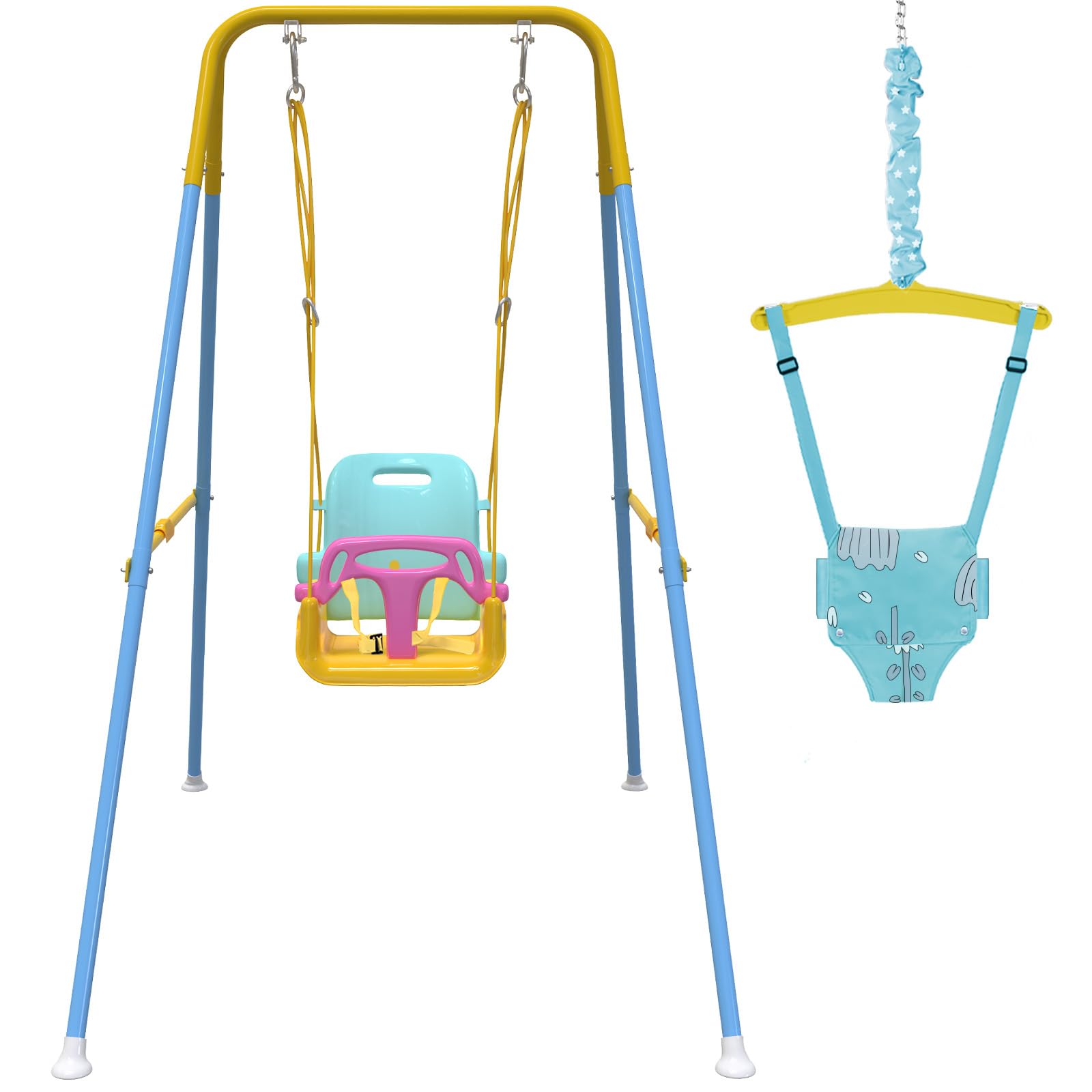 Taleco Gear 2 in 1 Toddler Swing & Baby Jumper with 4 Sandbags for Stability - Foldable Indoor/Outdoor Baby Swing for Easy Installation & Storage - Perfect for Backyards, Parks, and Playrooms