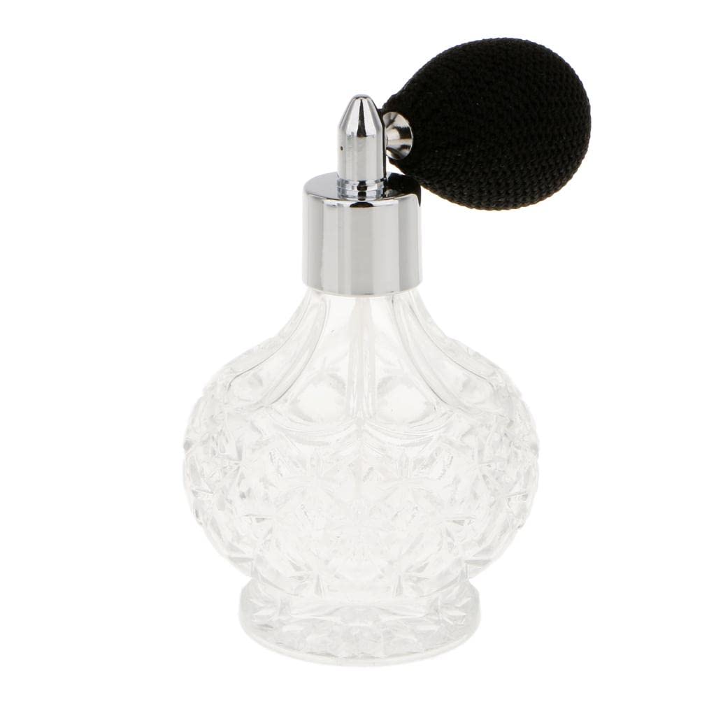 SM SunniMix 80ml Refillable Glass Perfume Bottle - Travel Size Short Spray, Portable & Leak-Proof for Purse, Gym Bag, Office & Vacation Essentials