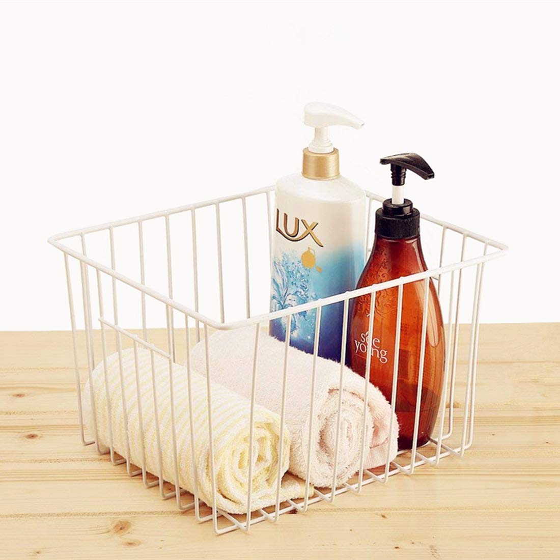 iPEGTOP Deep Freezer Wire Storage Organizer Basket Set of 6 - White Kitchen Cabinet & Pantry Organizer with Handles for Food, Bathroom & Closet Organization - Perfect for Freezer Storage, Spice Racks & Home Organization