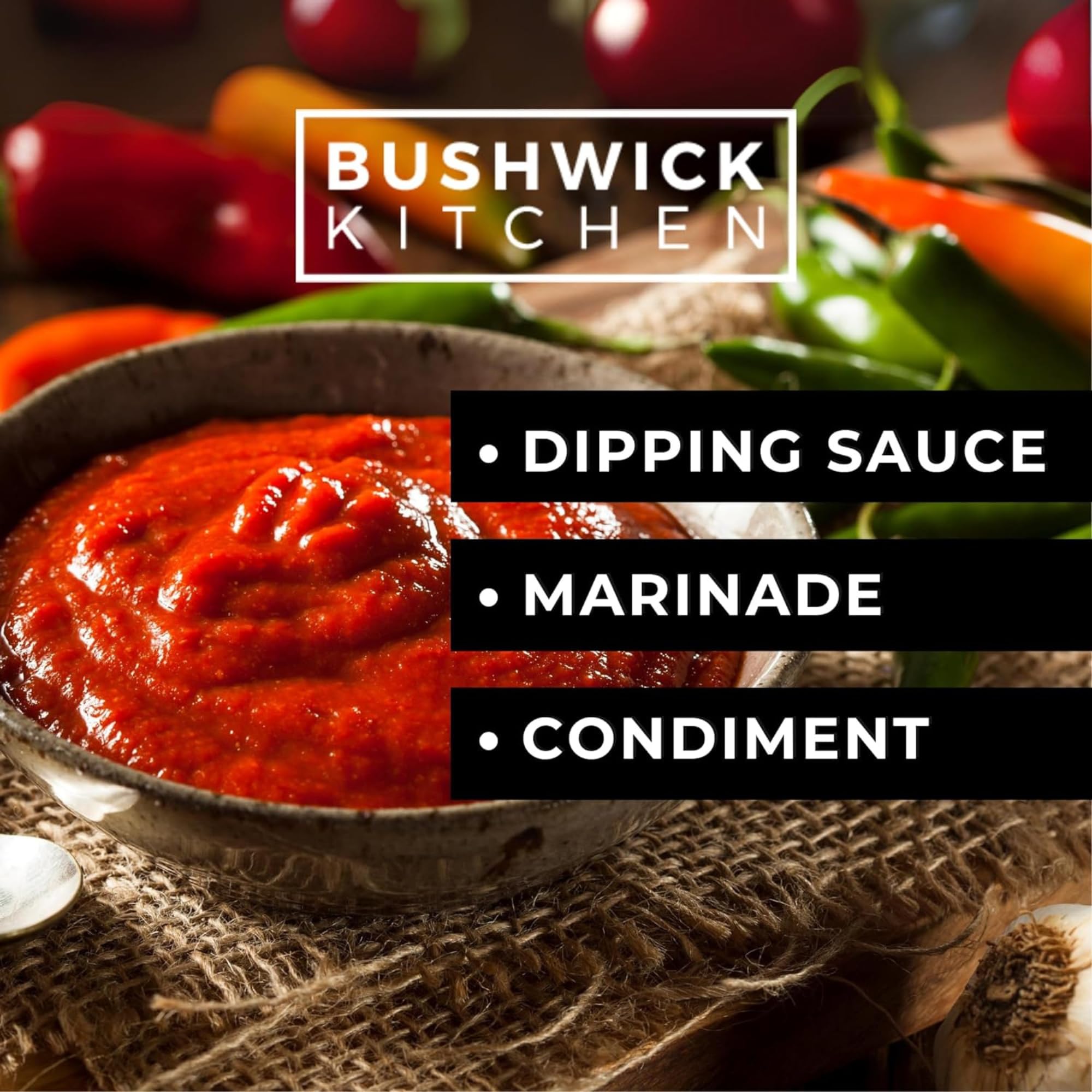 Bushwick Kitchen Sriracha Gift Set - 3 Hot Sauces & Recipes for Cooking