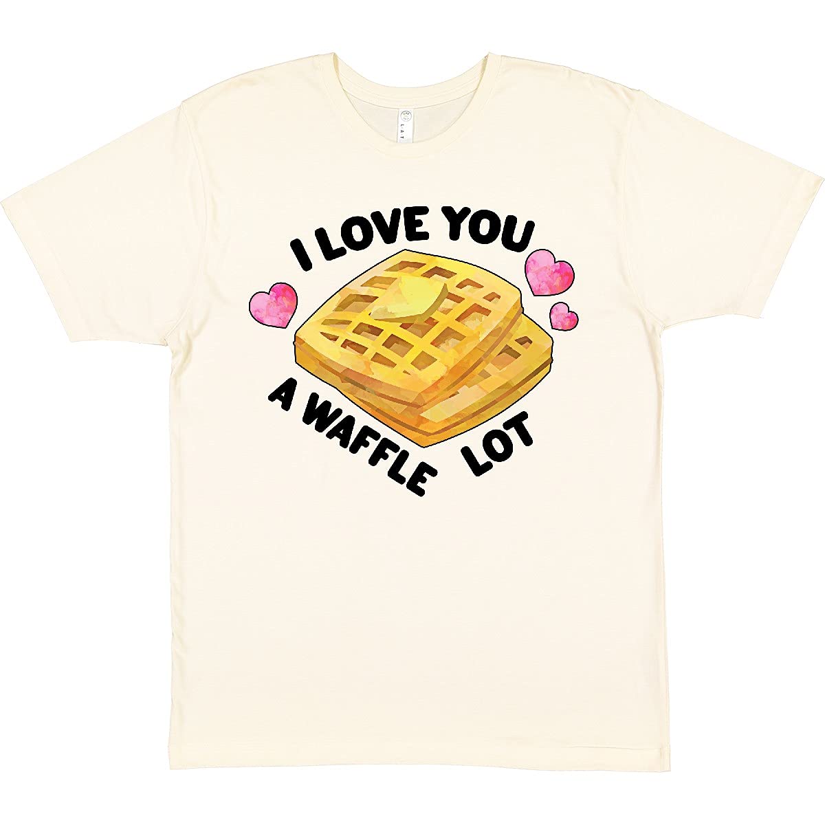 Inktastic Valentine's Day 'I Love You a Waffle Lot' Hearts Graphic T-Shirt - Cute Couple Gift for Anniversary & Romantic Dates
