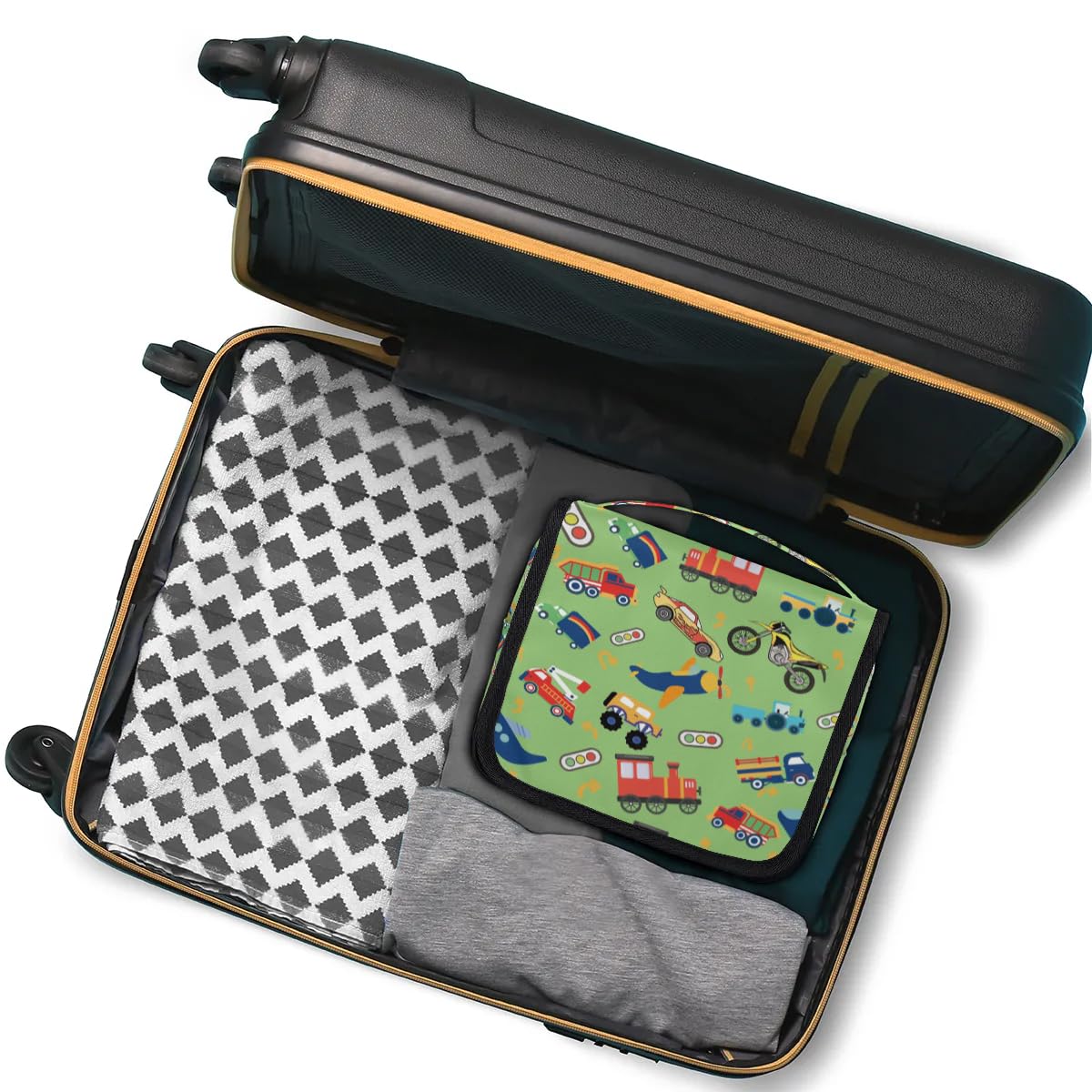 Durable Hanging Travel Toiletry Bag with Hook - Waterproof Cosmetic Organizer for Men & Boys - Perfect for Trucks, Tractors & Cars - Ideal for Toiletries, Makeup & Accessories Storage on Road Trips & Camping