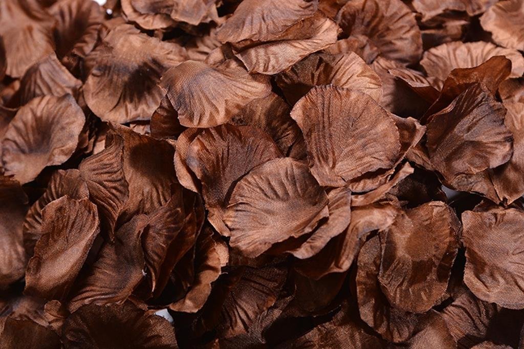4000 Pcs Coffee Silk Rose Petals - Realistic Wedding Flower Decorations for Aisle, Table Scatter, Bridal Shower & Romantic Party Decor