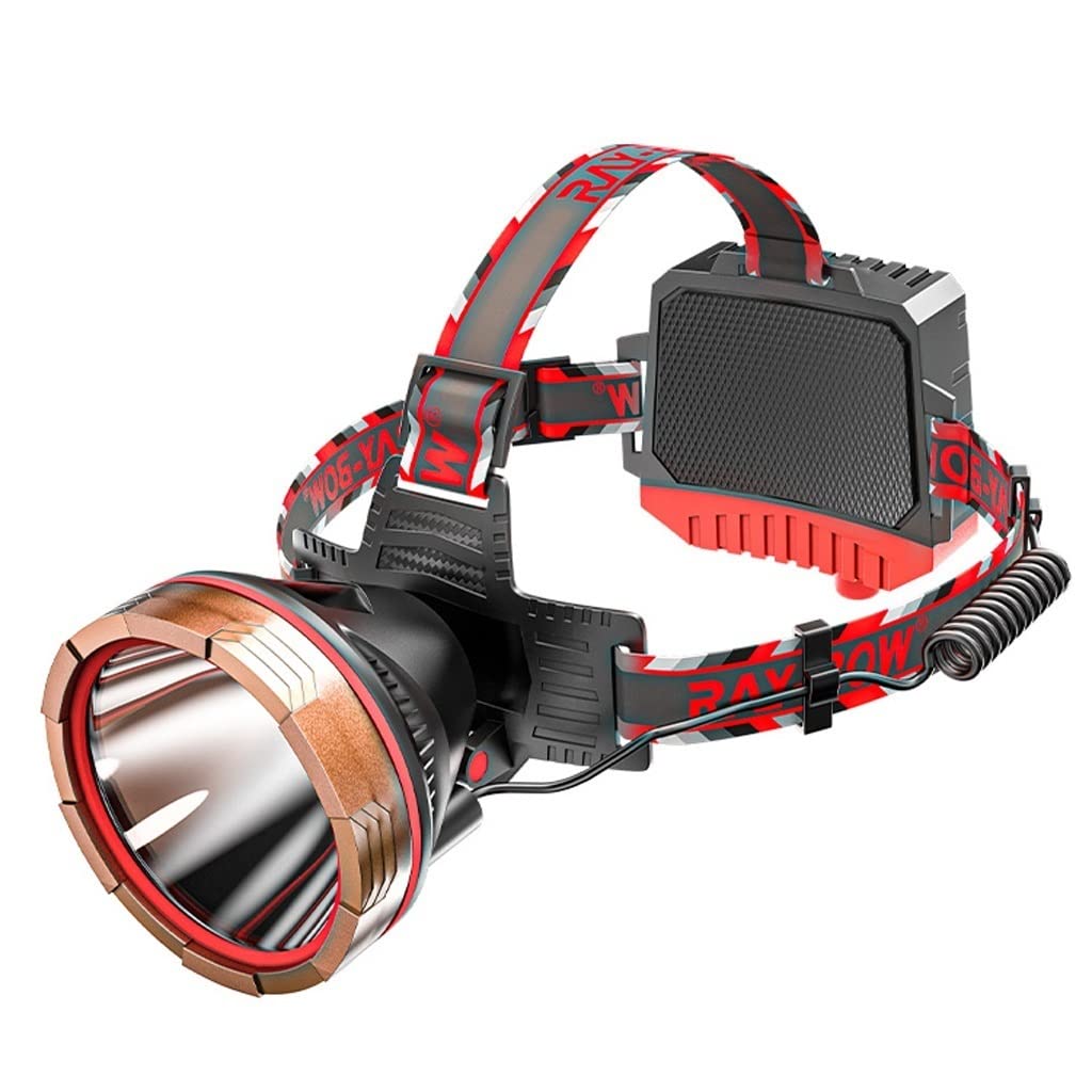 TONPOP Rechargeable LED Headlamp - 1000 Lumen Bright Light, Waterproof Head Torch for Outdoor Activities, Night Fishing, Camping, Hiking & Mining (Black) - Perfect for Hands-Free Lighting in Dark Environments