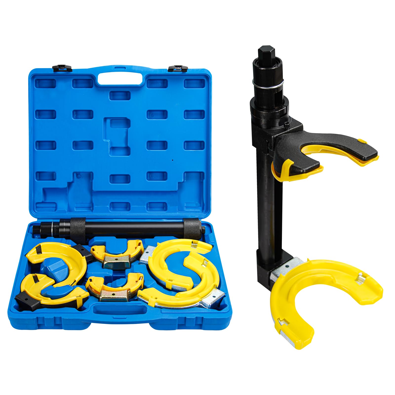 Handor Strut Spring Compressor Set - MacPherson Strut Spring Compressor Kit with Interchangeable Forks, Protective Sleeve & Carrying Case - Perfect for DIY Car Suspension Repair & Maintenance
